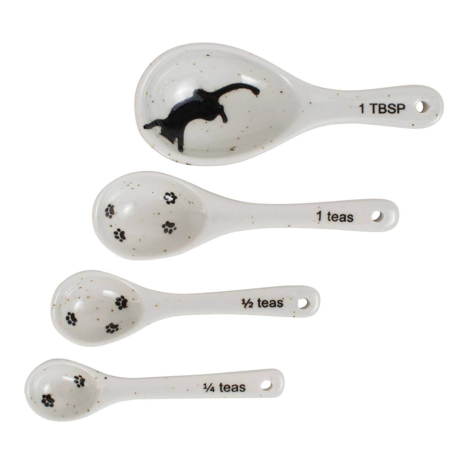Kitty Cat Measuring Spoons Ceramic Kitsch Set of 4 As/Is